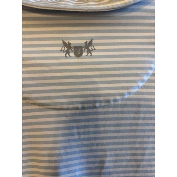 Hickey Freeman Golf Men's Large Striped Performance Polo Shirt Blue - Picture 4 of 6